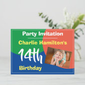 Invitation d'anniversaire 14 ans avec photo (Debout devant)