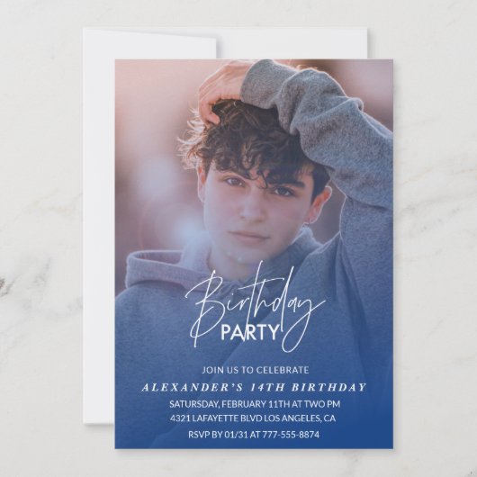 Invitation d'anniversaire 14 ans Fête d'anniversai (Devant)