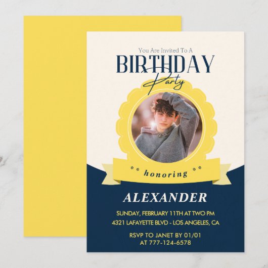 Invitation d'anniversaire 14 ans pour enfants Mode (Devant / Derrière)