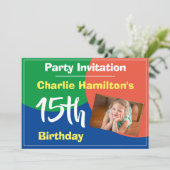 Invitation d'anniversaire 15 ans avec photo (Debout devant)
