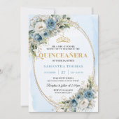 Invitation d'anniversaire 15 ans Chic Dusty Blue G (Devant)