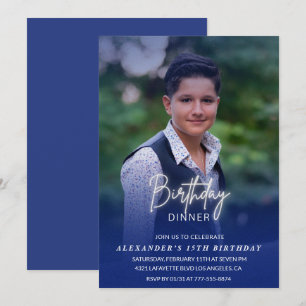 Invitation d'anniversaire 15 ans Dîner d'anniversa