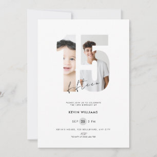 Invitation d'anniversaire 15 ans garçons photo bla