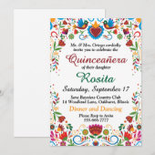 Invitation d'anniversaire 15 ans pour filles mexic (Devant / Derrière)