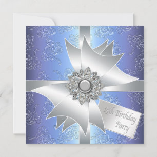 Invitation d'anniversaire 15 ans Purple Blue