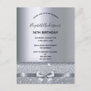 Invitation d'anniversaire 16 ans avec étincelles a