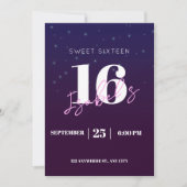 Invitation d'anniversaire 16 ans pour fille Digita (Devant)