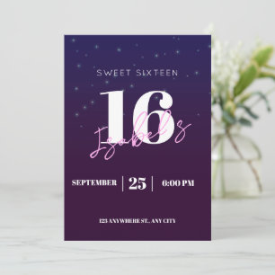 Invitation d'anniversaire 16 ans pour fille Digita