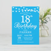 Invitation d'anniversaire 18 ans Bleu (Debout devant)