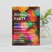 Invitation d'anniversaire 19 ans Confettis Arc-en- (Debout devant)