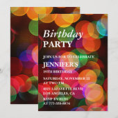 Invitation d'anniversaire 19 ans Confettis Arc-en- (Devant / Derrière)