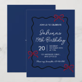 Invitation d'anniversaire 19 ans Coquette Moderne  (Devant / Derrière)