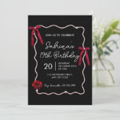 Invitation d'anniversaire 19 ans Coquette Moderne (Debout devant)