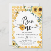 Invitation d'anniversaire 1 an Bee One Honey Bee (Devant)