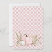 Invitation d'anniversaire 1 an Boho Rose Citrouill (Dos)