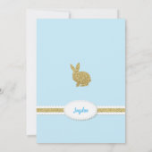 Invitation d'anniversaire 1 an de bunny boy bleu e (Dos)