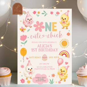 Invitation d'anniversaire 1 an de la petite fille