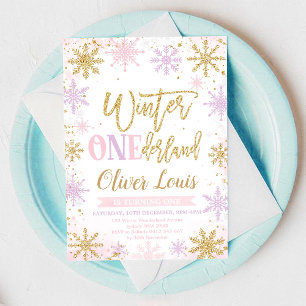 Invitation d'anniversaire 1 an Fille de ONEderland