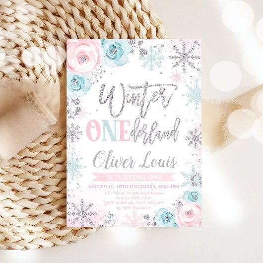 Invitation d'anniversaire 1 an Fille de ONEderland