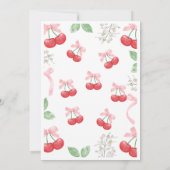 Invitation d'anniversaire 1 an Fille Rose Cerises (Dos)
