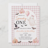 Invitation d'anniversaire 1 an Halloween Fantôme E (Devant)