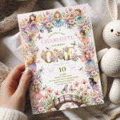 Invitation d'anniversaire 1 an jardin de fées fant