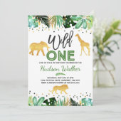 Invitation  d'anniversaire 1 an jungle sauvage (Debout devant)