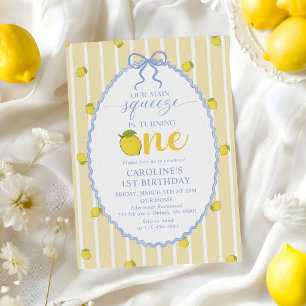 Invitation d'anniversaire 1 an Lemon Our Main Sque