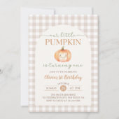 Invitation d'anniversaire 1 an Little Pumpkin auto (Devant)
