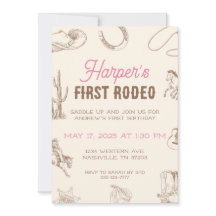 Invitation d'anniversaire 1 an Mon Premier Rodéo F