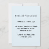 Invitation d'anniversaire 1 an Ourson Bleu (Dos)