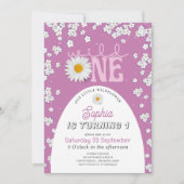 Invitation d'anniversaire 1 an Purple Wild One Dai (Devant)