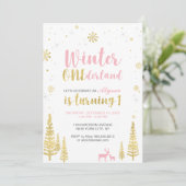 Invitation d'anniversaire 1 an Winter Onederland - (Debout devant)