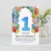 Invitation d'anniversaire, 1er anniversaire garçon (Debout devant)