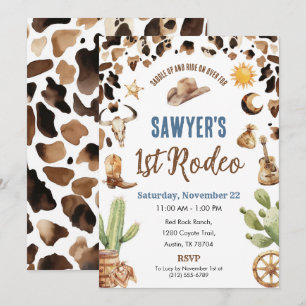 Invitation d'anniversaire « 1er Rodéo » Cowboy de