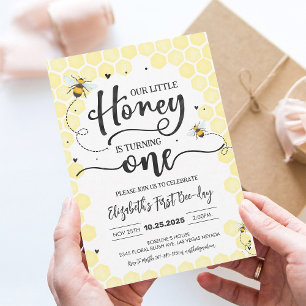 Invitation d'anniversaire 1ère année Abeille Mie