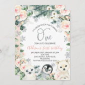 Invitation d'anniversaire 1ère année Animaux de l' (Devant / Derrière)