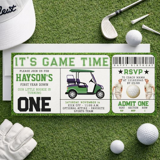 Invitation d'anniversaire 1ère année de golf à l'a