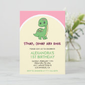 Invitation d'anniversaire 1ère année dinosaure pié (Debout devant)
