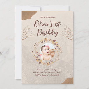 Invitation d'anniversaire 1ère année en papier déc