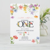 Invitation d'anniversaire 1ère année Fille | Invit (Debout devant)