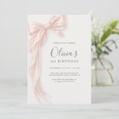 Invitation d'anniversaire 1ère année fille Ruban à (Debout devant)