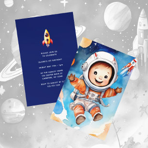 Invitation d'anniversaire 1ère année Planètes Espa