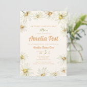 Invitation d'anniversaire 1ère année pour fille | (Debout devant)