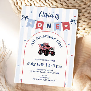 Invitation d'anniversaire 1ère année Rouge Blanc &