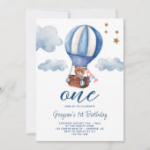 Invitation d'anniversaire 1ère année Teddy Bear Bl (Devant)