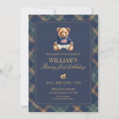 Invitation d'anniversaire 1ère année Teddy garçon (Devant)