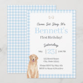 Invitation d'anniversaire 1ère année Thème Chien (Devant / Derrière)