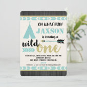 Invitation d'anniversaire 1ère année Wild one sarc (Debout devant)