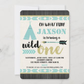 Invitation d'anniversaire 1ère année Wild one sarc (Devant)